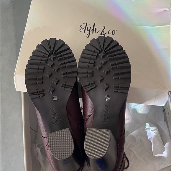 Style & Co. Deep Red Lace-Up Ankle Boots - Picture 3 of 4